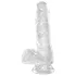 King Cock Clear 6 - dildo s testisima i vakuumskom bazom 15cm