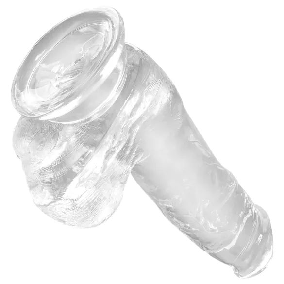 King Cock Clear 6 - dildo s testisima i vakuumskom bazom 15cm