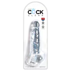   King Cock Clear 8 - dildo s testisima i vakuumskom bazom 20 cm