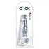 King Cock Clear 8 - dildo s testisima i vakuumskom bazom 20 cm
