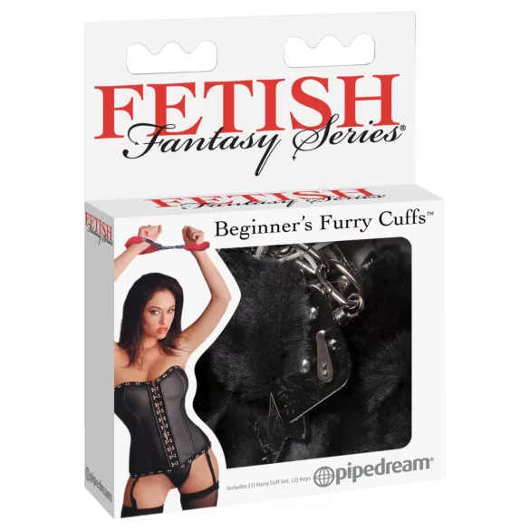 Fetish Fantasy - lisice s plišom - crne