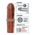 X-TENSION Mega 2 - realistični nastavak za penis (20,3 cm) - tamna prirodna boja