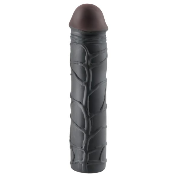 X-TENSION Mega 3 - realistični penis rukav - 22,8 cm - crni