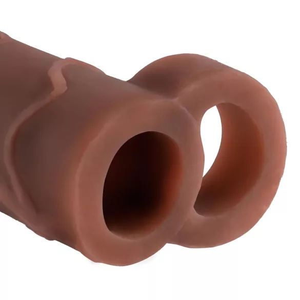 Pipedream X-TENSION Perfect 2 - prstenasta navlaka za penis - tamna prirodna (19 cm)