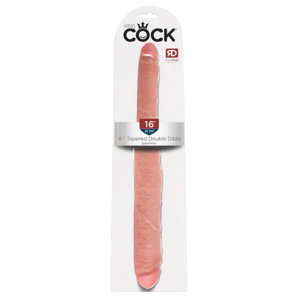 King Cock 16 Tapered - realistični dvostruki dildo (41 cm) - prirodna boja