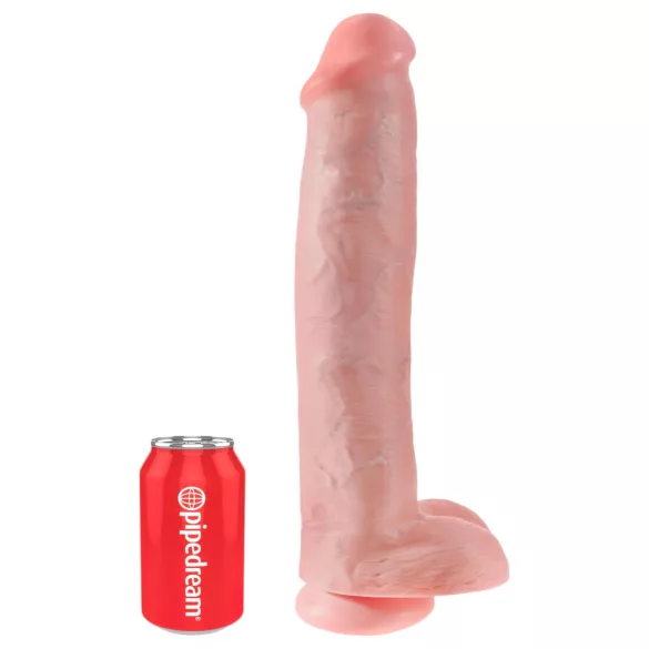 King Cock 15 - dildo s testisima i vakuumskim postoljem (38 cm, prirodno)