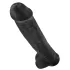 King Cock 15 - dildo s testisima i vakuumskom čašicom (38 cm, crni)