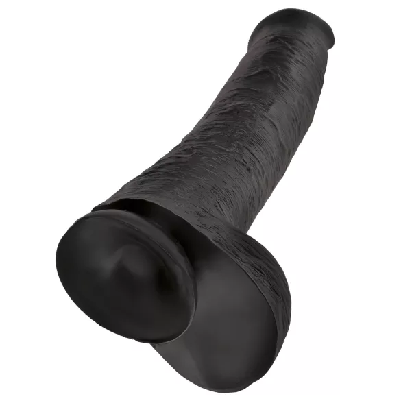 King Cock 15 - dildo s testisima i vakuumskom čašicom (38 cm, crni)