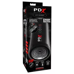 PDX Moto Blower - usisni, vibrirajući masturbator (crni)