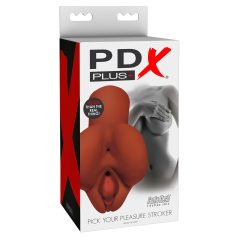 PDX - muški masturbator 2u1 realistični - smeđa