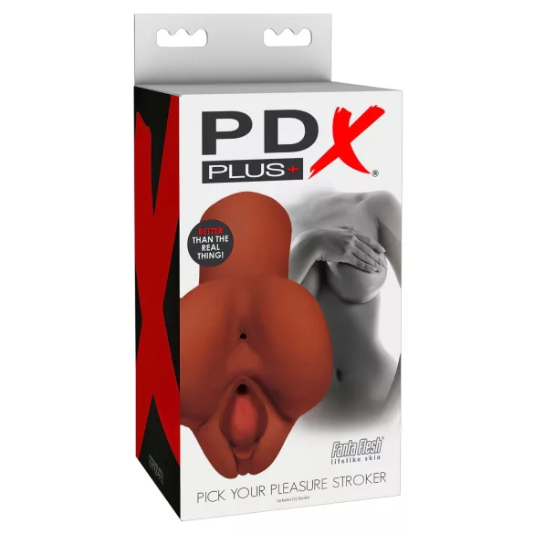 PDX Pick Your Pleasure - 2u1 realistični masturbator (smeđi)
