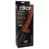 King Cock Plus 7,5 - realistični dildo s testisima i vibratorom - smeđa