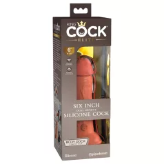   King Cock Elite 6 - realistični dildo s vakuumskom bazom - tamni - 15 cm