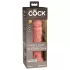 King Cock Elite 8 - realistični dildo s vakuumskim postoljem 20 cm - natur