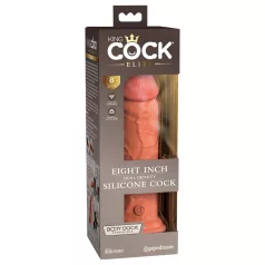   King Cock Elite 8 - dildo s vakuum bazom - 20 cm - tamna boja