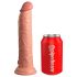 King Cock Elite 9 - realistični dildo s vakumskom podlogom (23 cm) - prirodni