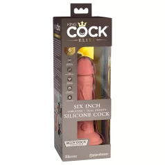   King Cock Elite 6 - vibrator s vakuumskom čašicom (15 cm) - boja kože
