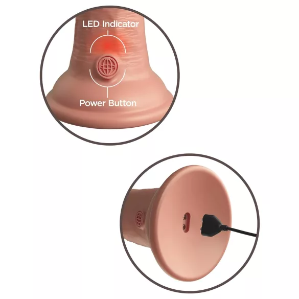 King Cock Elite 6 - vibrator s vakuumskom čašicom (15 cm) - boja kože