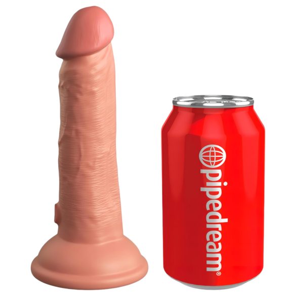 King Cock Elite 6 - realistični vibrator 15cm - tamno prirodna boja