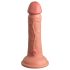 King Cock Elite 6 - realistični vibrator 15cm - tamno prirodna boja