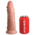 King Cock Elite - Vibrator s vakuumskom čašom - 20 cm - natur