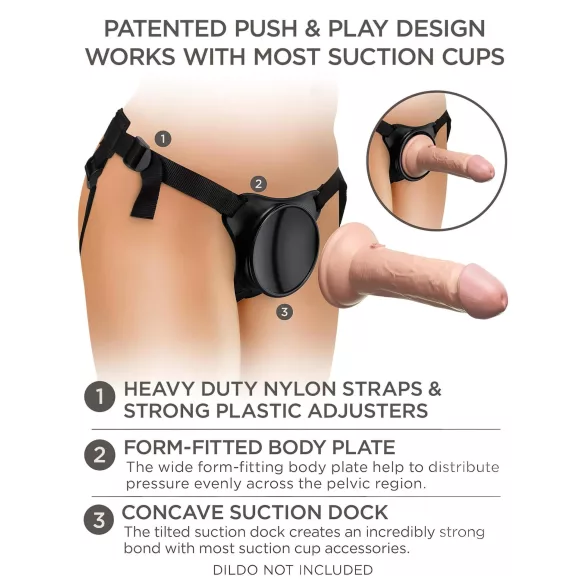 King Cock Elite Beginner's - strap-on gaćice - crne