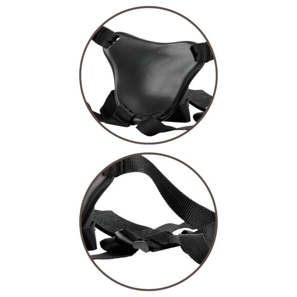 King Cock Elite - strap-on dildo s remenom - udoban, smeđa