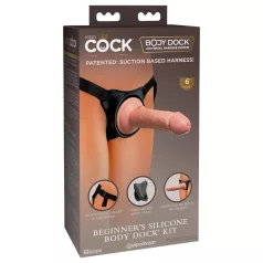  King Cock Elite - strap-on dildo za početnike - realistični - silikon/natur