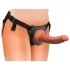 King Cock Elite Comfy - strap-on dildo s remenom - tamna prirodna boja