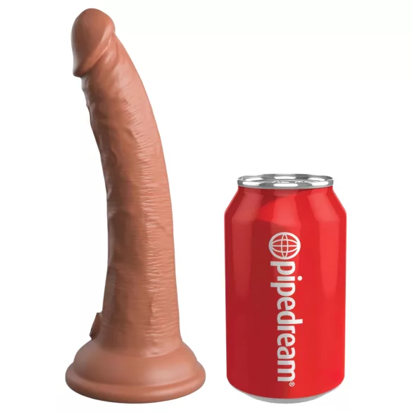 King Cock Elite Comfy - strap-on dildo s remenom - tamna prirodna boja