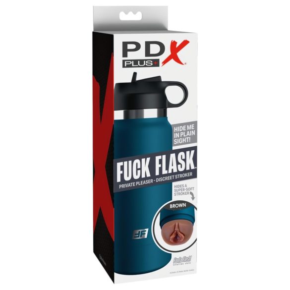 Fuck Flask Private Pleaser - umjetna vagina u boci - plavo-smeđa