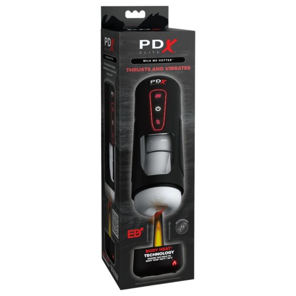 PDX Elite Milk Me Hotter - masturbator s grijanjem - crna