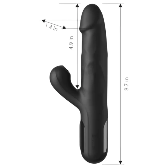 Fetish - vibrator s potiskom od 3 motora (crni)
