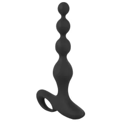 Black Velvets - analni vibrator s perlicama - crni