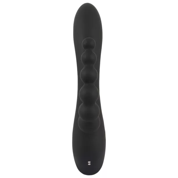 SMILE - vibratorski masažer s 3 nastavka - vodootporan, punjiv - crni