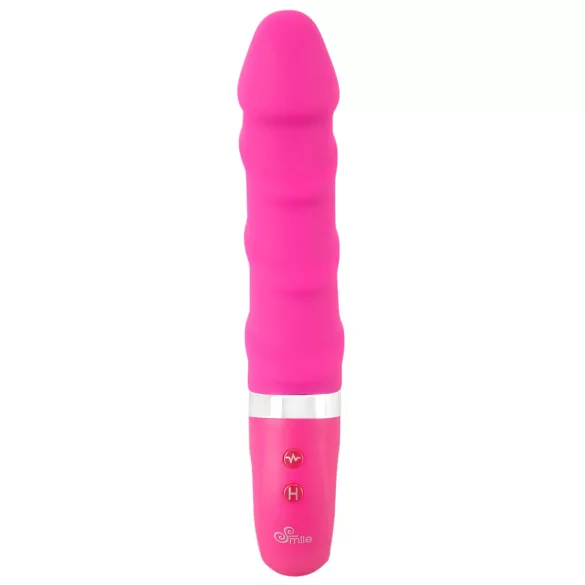 SMILE - vibratori na baterije s funkcijom grijanja - silikon, roza