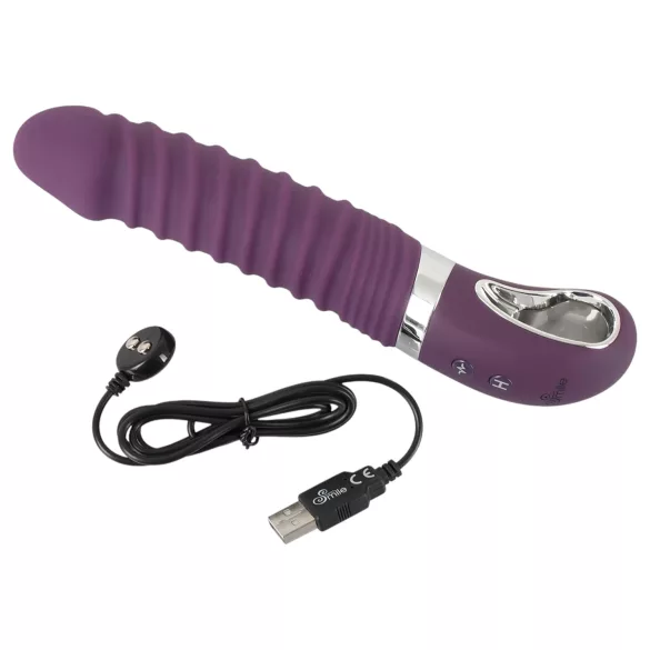 Smile - vibrator na punjenje s grijanjem - silikon ljubičasti