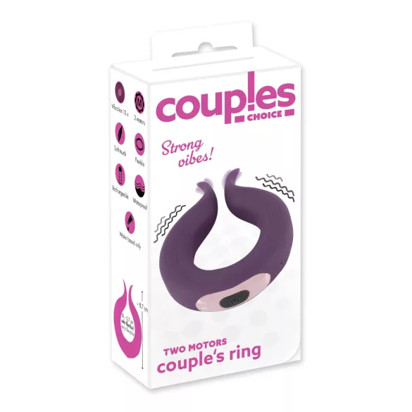 Couples Choice - vibrirajući penis prsten za parove - 2 motora - ljubičasti