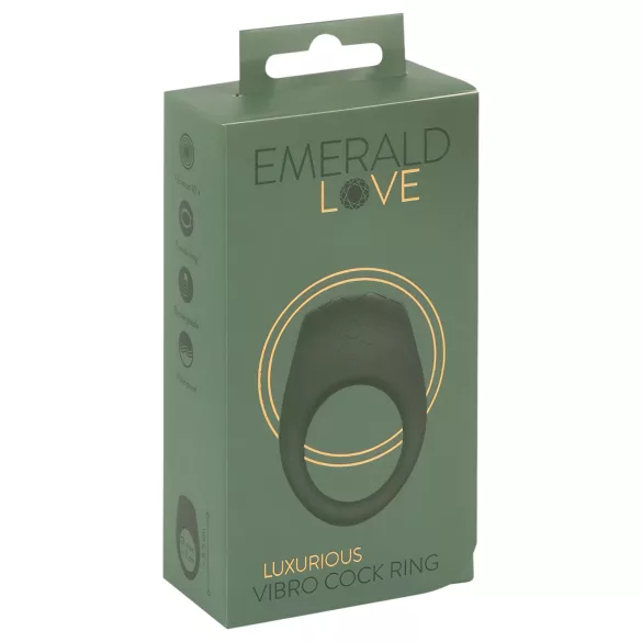Emerald Love - vibrirajući penis prsten na punjenje - vodootporan - zeleni
