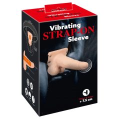 You2Toys - šuplji strap-on vibrator - prirodna boja