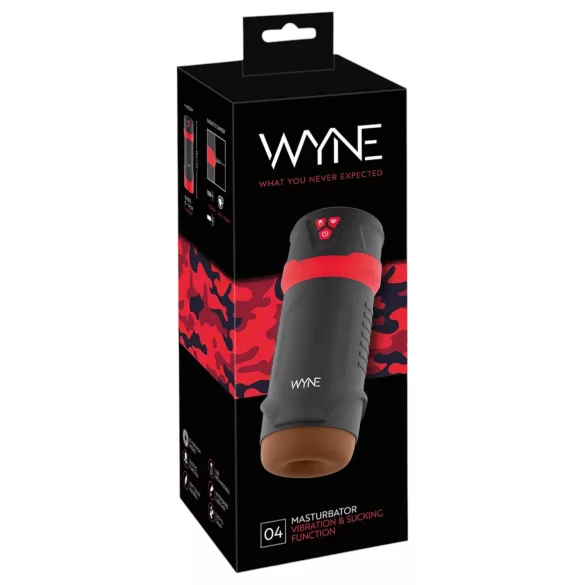 WYNE 04 - muški masturbator s vibracijom i usisavanjem - punjivi - smeđa