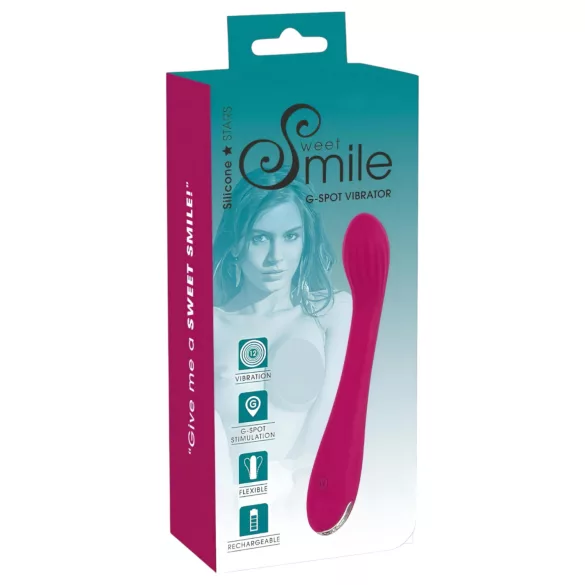 SMILE - G točka vibrator na punjenje - rebrasti - ljubičasti