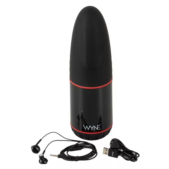 WYNE 02 - masturbator s vibracijom i usisavanjem - crno-bijeli - punjivi
