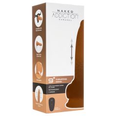   Naked Addiction - Vibrator s funkcijom thrustinga - tamna boja - 23 cm