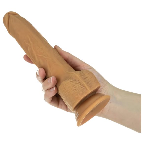 Naked Addiction - Vibrator s funkcijom thrustinga - tamna boja - 23 cm