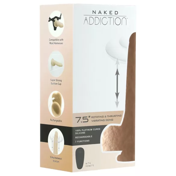 Naked Addiction Thrusting 7,5 - Vibrator s funkcijom potiskivanja - 19 cm
