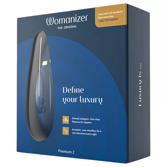 Womanizer Premium 2 - stimulator klitorisa na zračne valove - plava