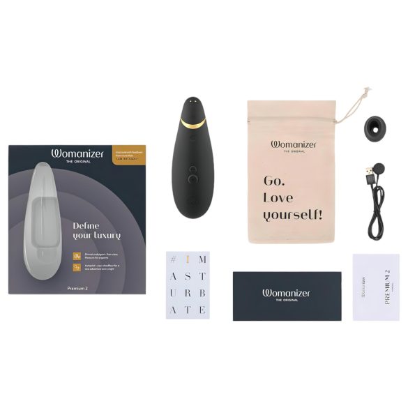 Womanizer Premium 2 - stimulator klitorisa na zračne valove - crni