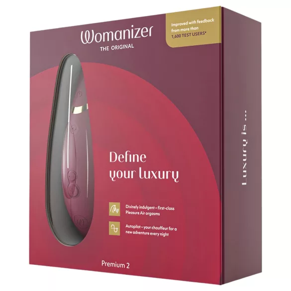 Womanizer Premium 2 - stimulator klitorisa s valovima zraka - crvena