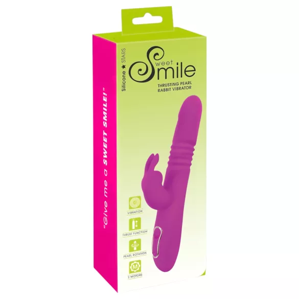 SMILE - rabbit vibrator s klitoralnim nastavkom, rotirajući i potiskujući